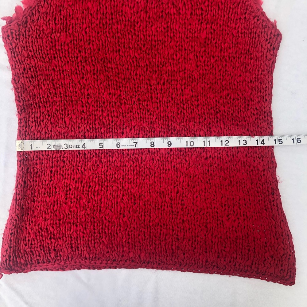 Gianni Ferrante 100% Silk Red Knit Sleeveless Top RARE Small - Picture 11 of 13